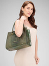 Caprese Miranda Tote Medium Croco Womens Office Handbag Green