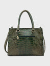 Caprese Miranda Tote Medium Croco Womens Office Handbag Green
