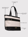 Caprese Marciano Tote Medium Striped Women'S Handbag Black