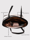 Caprese Marciano Tote Medium Striped Women'S Handbag Black