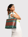 Caprese Marciano Tote Medium Striped Women'S Handbag Green
