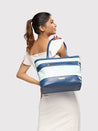 Caprese Marciano Tote Medium Striped Women'S Handbag Navy