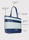 Caprese Marciano Tote Medium Striped Women'S Handbag Navy