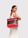 Caprese Marciano Tote Medium Striped Women'S Handbag Red