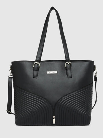 Caprese Marvel Large Black Laptop Tote Bag