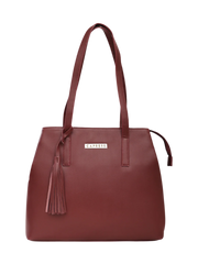 Caprese Pearl Medium Grape Tote Bag