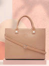 Caprese Pink Cloud Tote Large Women Handbag | Office Handbag Brown