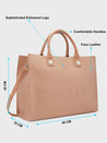 Caprese Pink Cloud Tote Large Women Handbag | Office Handbag Brown