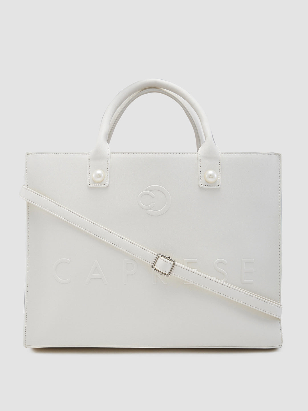 White Leather Tote Bag Large White Handbags Buy Caprese Pink Cloud