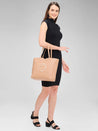 Caprese Pink Cloud Tote Medium Solid Women'S Office Handbag Brown