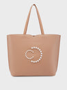 Caprese Pink Cloud Tote Medium Solid Women'S Office Handbag Brown
