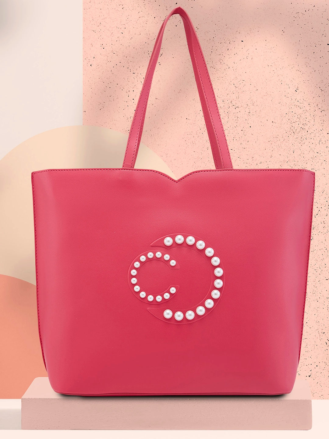 Caprese Pink Cloud Tote Medium Solid Women S Office Handbag Pink