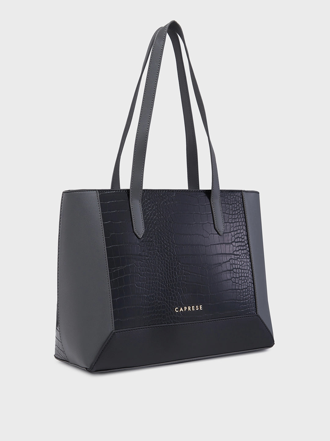 Caprese Rae Tote Medium Croco Womens Office Handbag Black