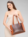 Caprese Rae Tote Medium Croco Womens Office Handbag Brown