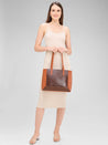 Caprese Rae Tote Medium Croco Womens Office Handbag Brown