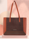 Caprese Rae Tote Medium Croco Womens Office Handbag Brown