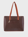 Caprese Rae Tote Medium Croco Womens Office Handbag Brown