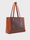 Caprese Rae Tote Medium Croco Womens Office Handbag Brown