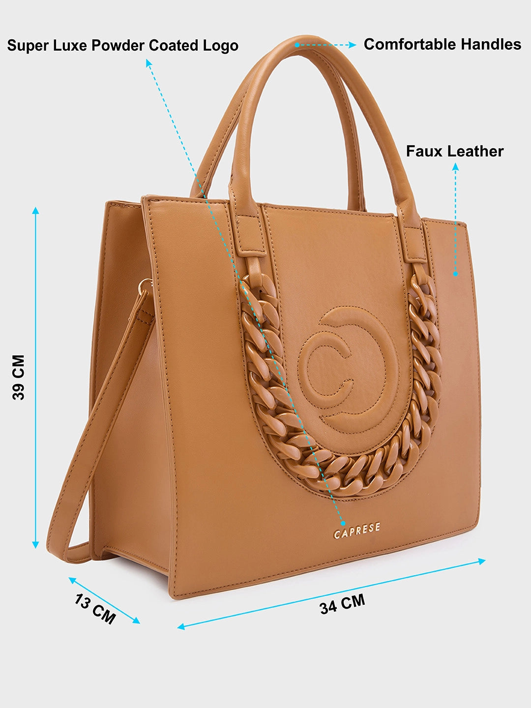 Buy Caprese Roxana Tote Medium Brown Rs.3199 Caprese Bags