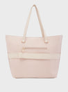 Caprese Roima Tote Large Self Design Women'S Office Handbag Beige