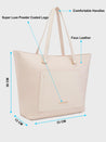 Caprese Roima Tote Large Self Design Women'S Office Handbag Beige