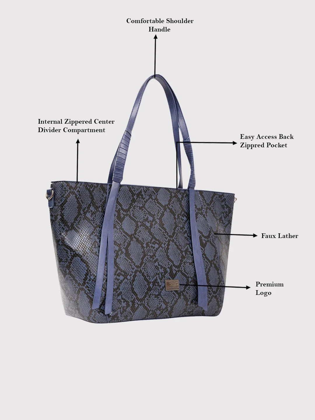 Buy Caprese Saylor Large Blue Laptop Tote @ 1259 | Caprese Bags