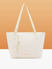 Caprese Scotty Medium White Tote Bag