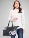 Caprese Shanaya Tote Large Printed Womens Office Handbag Black