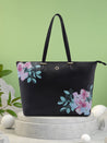 Caprese Shanaya Tote Large Printed Womens Office Handbag Black