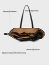 Caprese Shanaya Tote Large Printed Womens Office Handbag Black