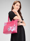 Caprese Shanaya Tote Large Printed Womens Office Handbag Burgundy
