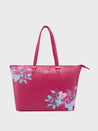 Caprese Shanaya Tote Large Printed Womens Office Handbag Burgundy