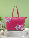 Caprese Shanaya Tote Large Printed Womens Office Handbag Burgundy