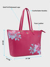 Caprese Shanaya Tote Large Printed Womens Office Handbag Burgundy