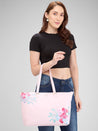 Caprese Shanaya Tote Large Printed Womens Office Handbag Pink