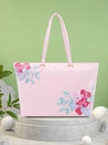 Caprese Shanaya Tote Large Printed Womens Office Handbag Pink