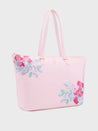 Caprese Shanaya Tote Large Printed Womens Office Handbag Pink