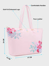 Caprese Shanaya Tote Large Printed Womens Office Handbag Pink