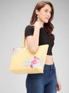 Caprese Shanaya Tote Large Printed Womens Office Handbag Yellow