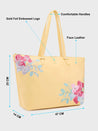 Caprese Shanaya Tote Large Printed Womens Office Handbag Yellow