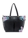 Caprese Shanaya Tote Medium Printed Womens Office Handbag Black