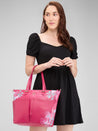Caprese Shanaya Tote Medium Printed Womens Office Handbag Burgundy