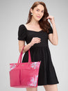 Caprese Shanaya Tote Medium Printed Womens Office Handbag Burgundy