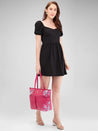 Caprese Shanaya Tote Medium Printed Womens Office Handbag Burgundy