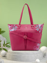 Caprese Shanaya Tote Medium Printed Womens Office Handbag Burgundy