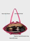 Caprese Shanaya Tote Medium Printed Womens Office Handbag Burgundy