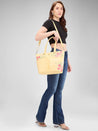 Caprese Shanaya Tote Medium Printed Womens Office Handbag Yellow