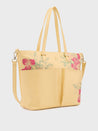 Caprese Shanaya Tote Medium Printed Womens Office Handbag Yellow