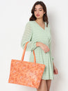 Caprese Snow Laptop Tote Large Printed Women'S Office Handbag Coral