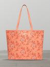Caprese Snow Laptop Tote Large Printed Women'S Office Handbag Coral